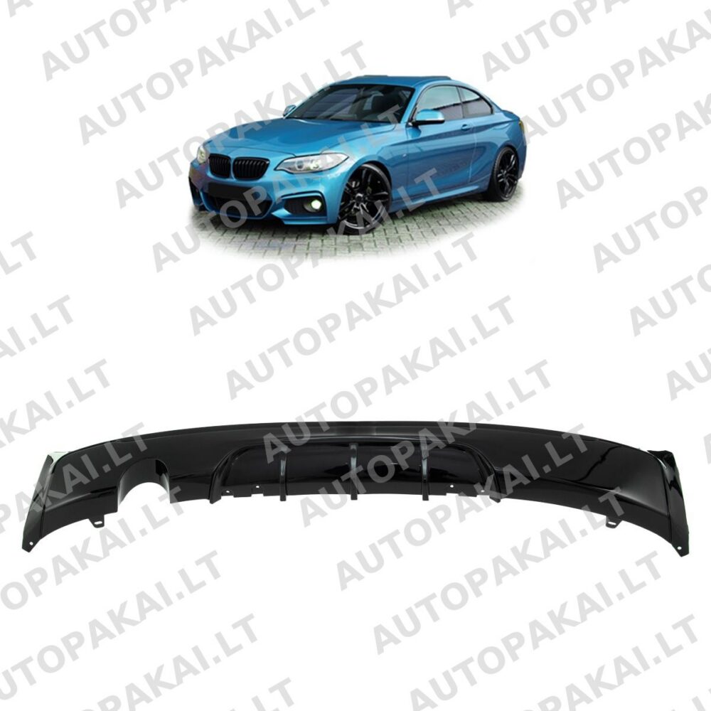 Rear Diffuser Gloss Black fit for BMW F22,F23 14-21 Single Exhaust