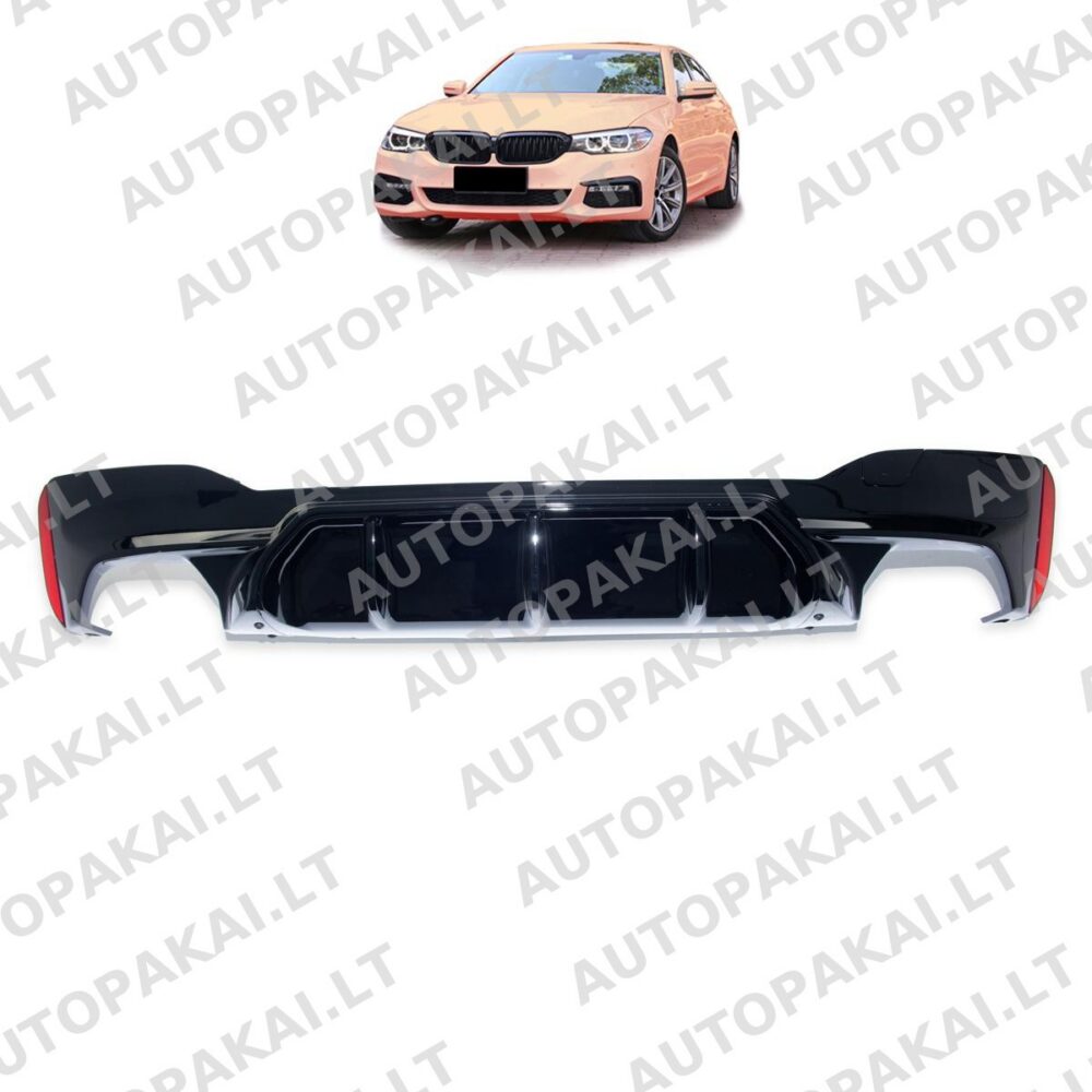 Rear Diffuser Gloss Black suitable for BMW 5 G30,G31 Sedan Touring 16-23 M5