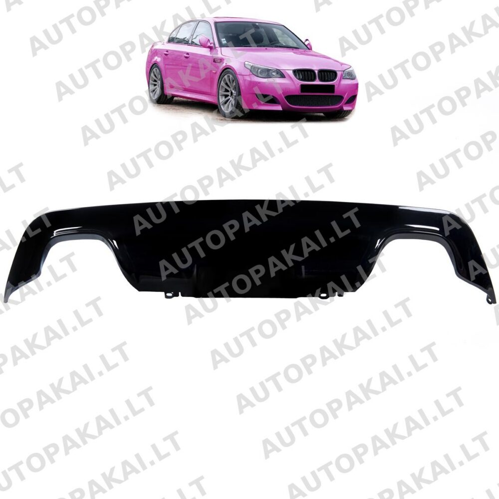 Galinis difuzorius blizgiai juodas, tinkantis BMW 5 E60, E61 Sedan Touring 03-10