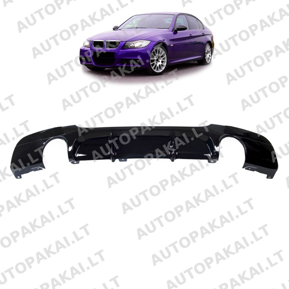 Rear Diffuser Gloss Black fit for BMW 3-Series E90,E91 Sedan Touring 05-11 335i