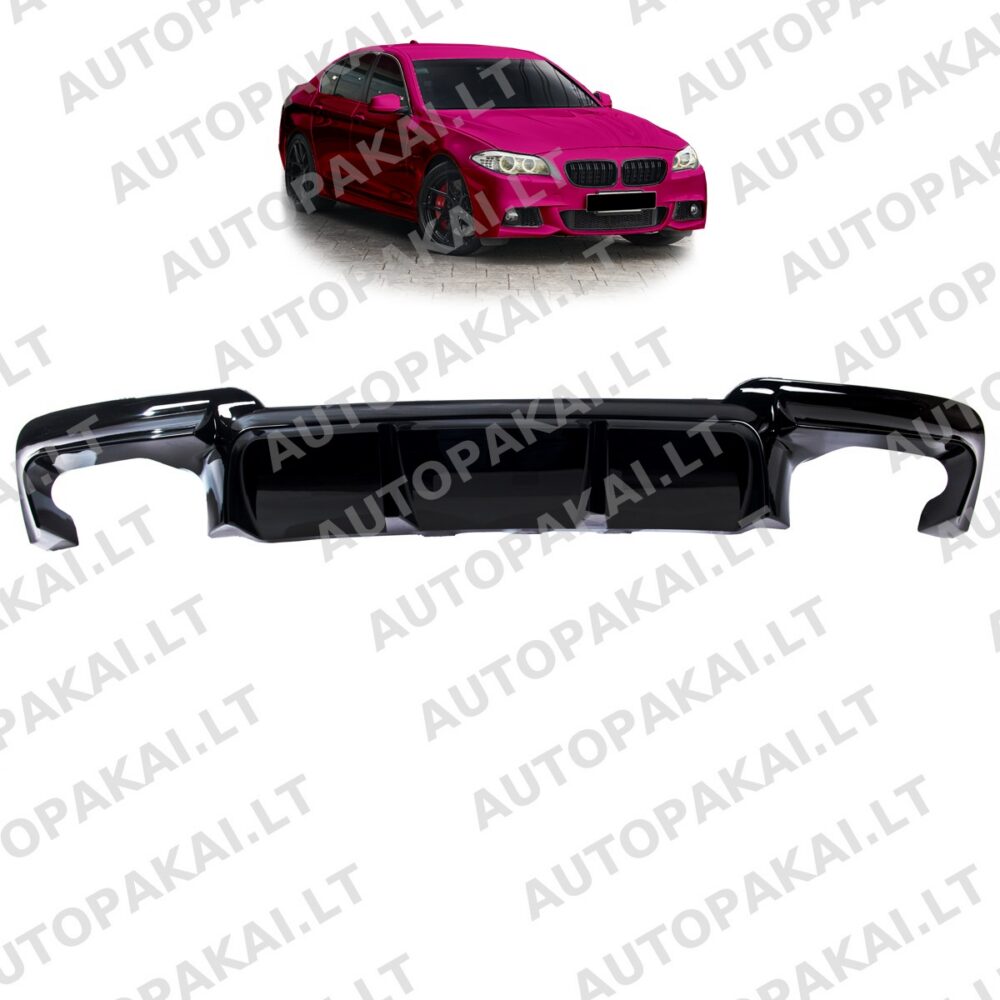 Rear Diffuser Gloss Black suitable for BMW 5 F10,F11 Sedan Touring 09-16