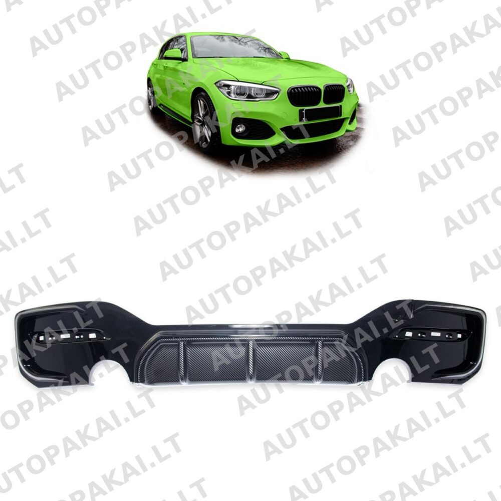 BMW 1 (F20,F21) Facelift 2015-2019 galinio spoilerio difuzoriaus anglies pluošto imitacija