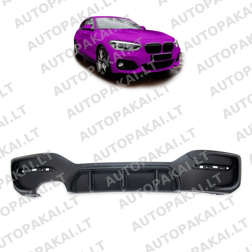 Rear Spoiler Diffuser Matt Black for BMW 1 (F20,F21) Facelift 2015-2019