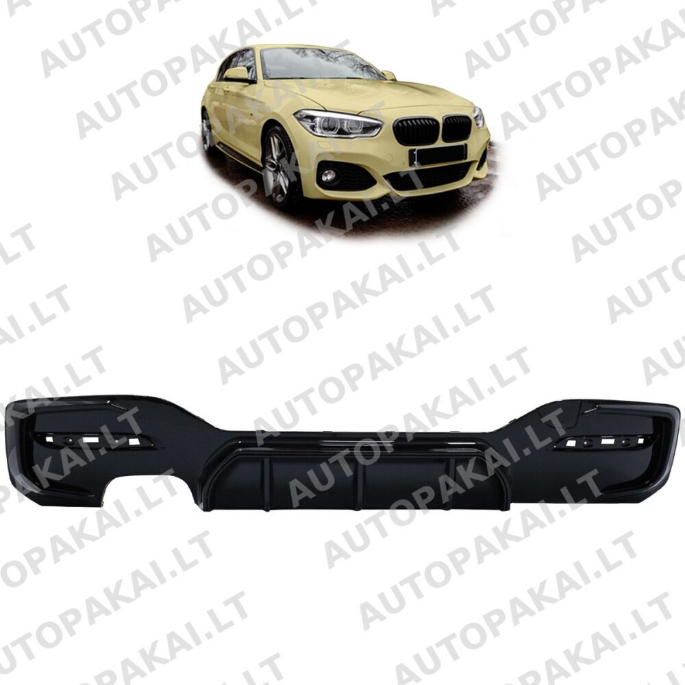 Rear Diffuser Gloss Black suitable for BMW 1 F20, F21 Hatchback  15-19