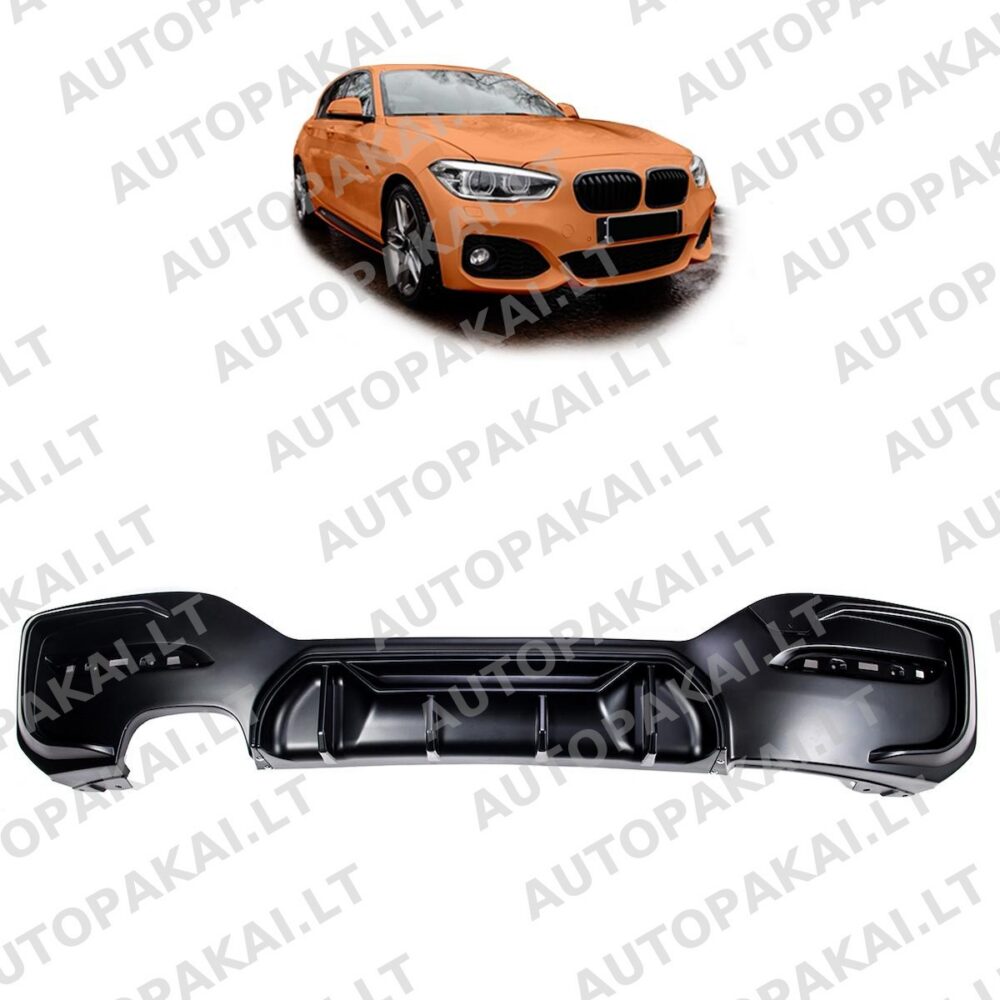 Rear Spoiler Diffuser Matt Black for BMW 1 (F20,F21) Facelift 2015-2019