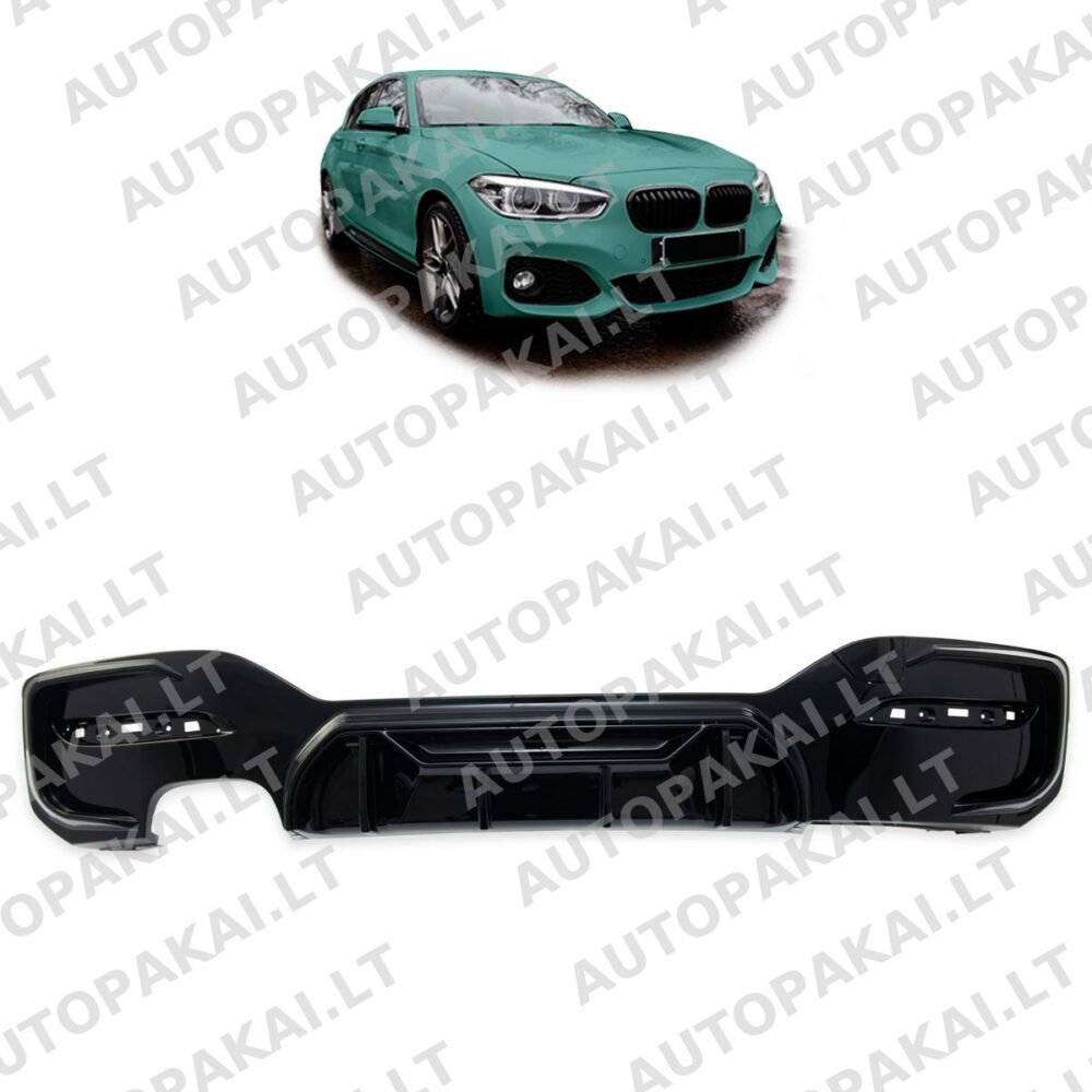 BMW 1 (F20,F21) Facelift 2015-2019 galinis spoileris-difuzorius, juodas