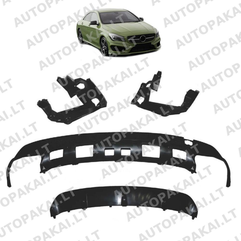 Rear Bumper Diffuser Matt Black suitable for MERCEDES CLA C117, X117 13-16
