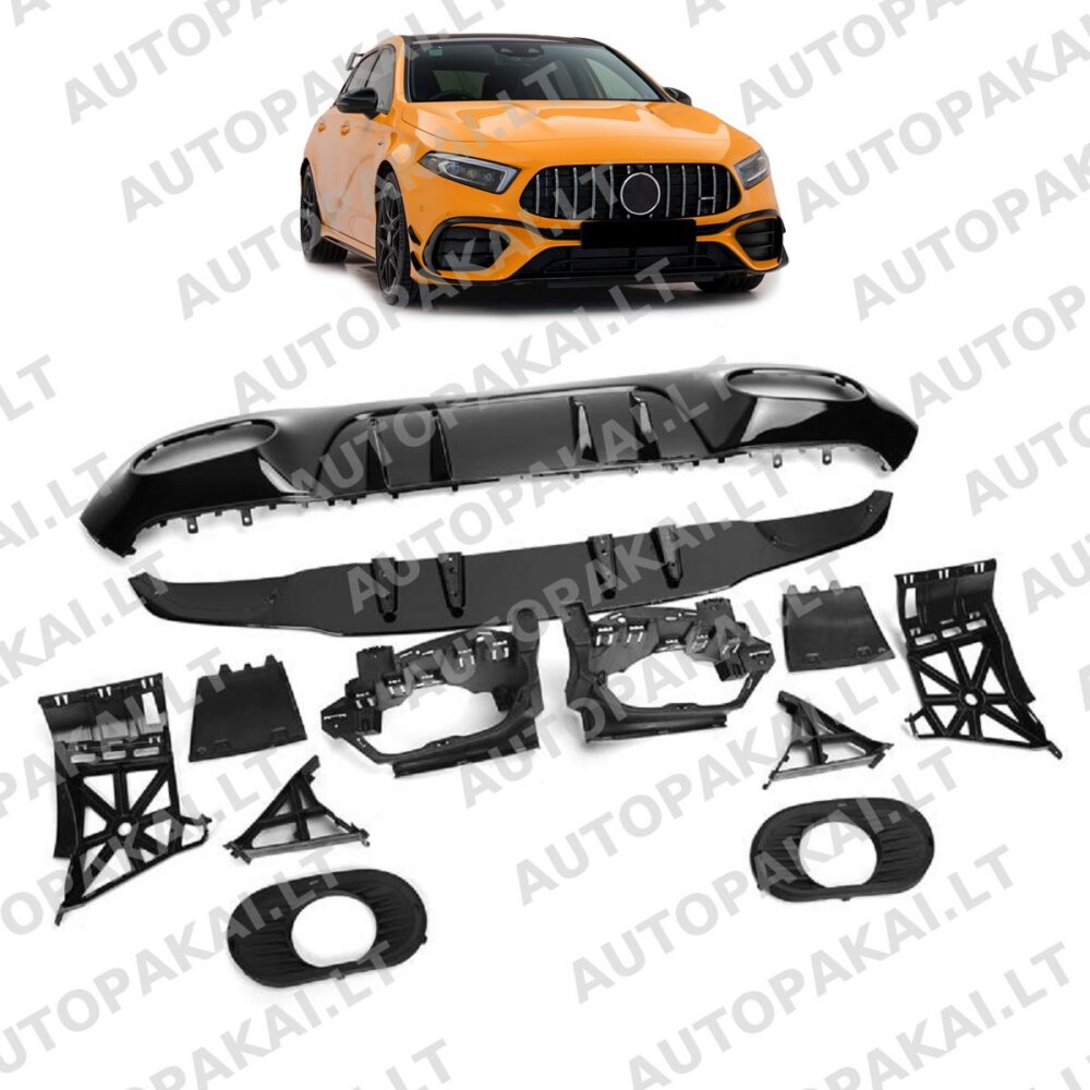 Rear Diffuser Gloss Black fit for MERCEDES W177 Hatchback 18-On Single