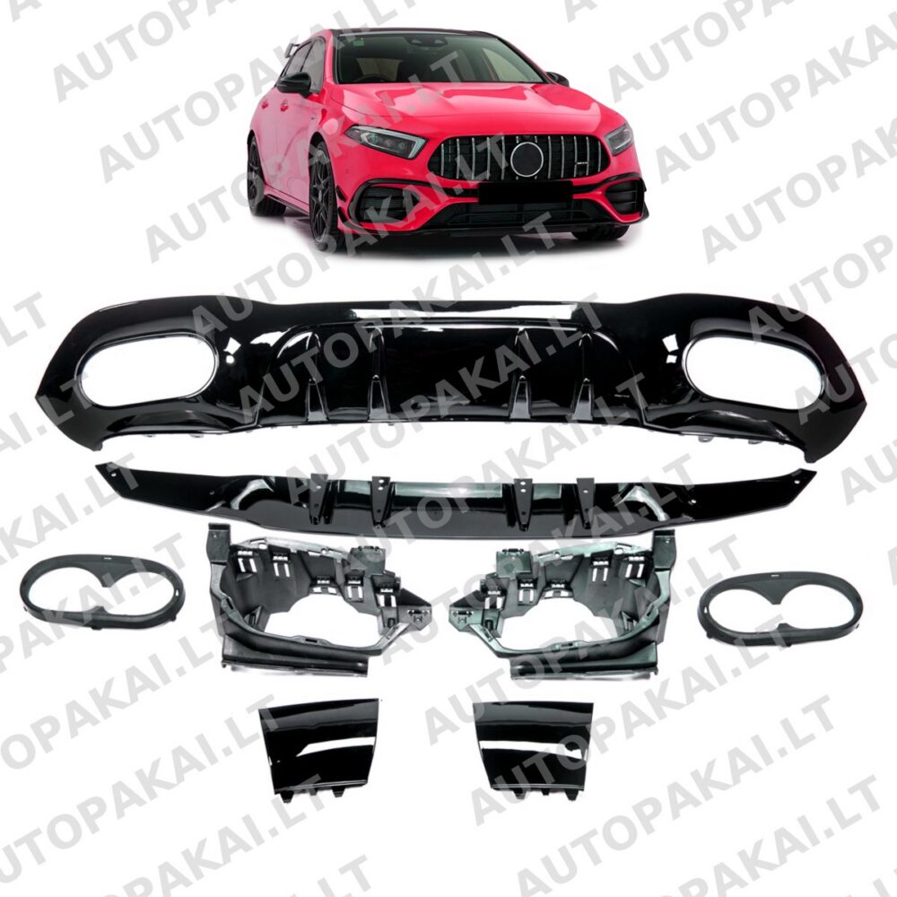 Galinis difuzorius blizgiai juodas, skirtas MERCEDES A W177 hečbekui 18- dvigubam