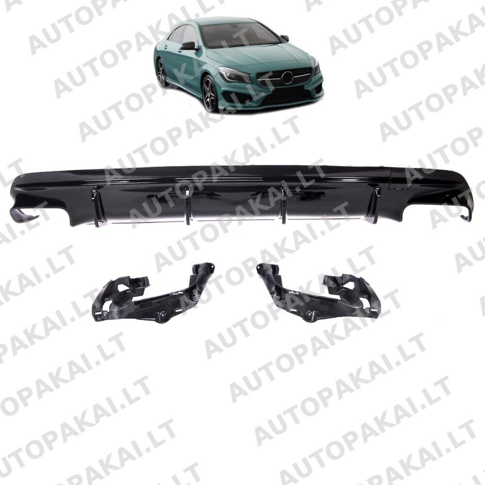 Rear Diffuser Gloss Black for MERCEDES CLA (C117,X117) Pre-Facelift 13-15