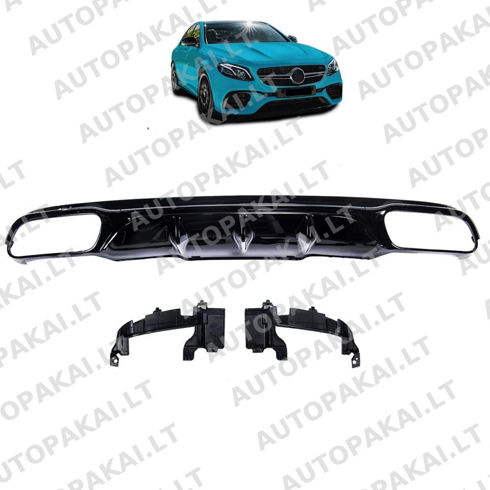 Rear Spoiler Diffuser Black for MERCEDES E-Class (W213,S213)  2016-2023