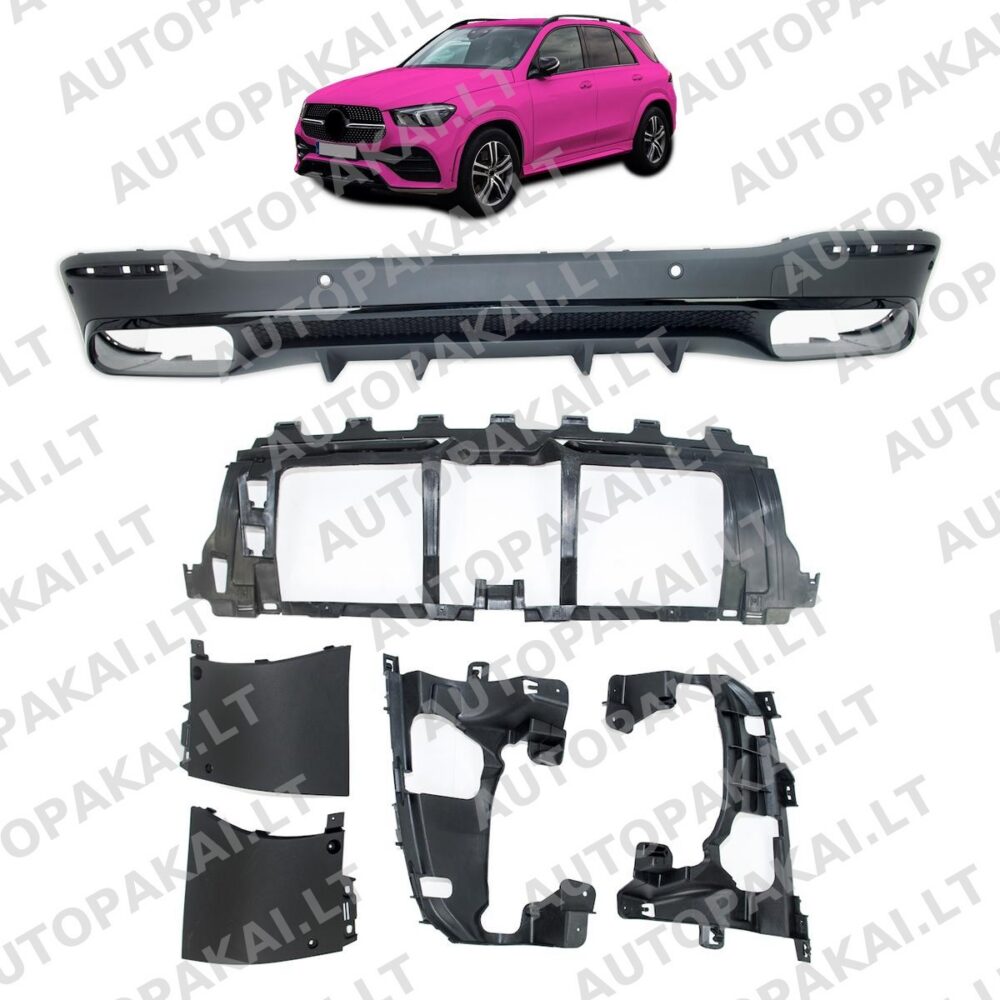 Rear Bumper Diffuser Black suitable for MERCEDES GLE W167 18-On