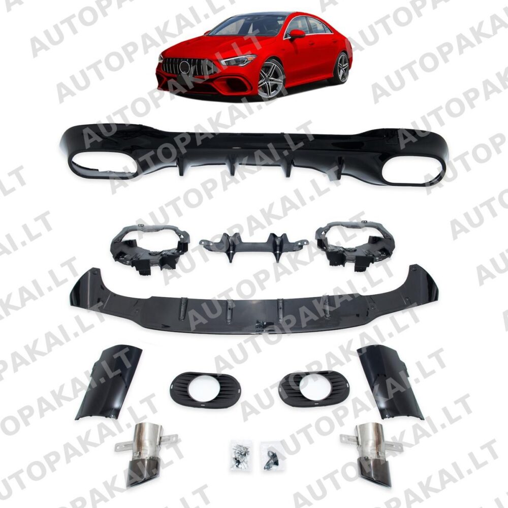 Galinis difuzorius su juodais vamzdžiais MERCEDES CLA (C118, X118) 2019-> -O–O-