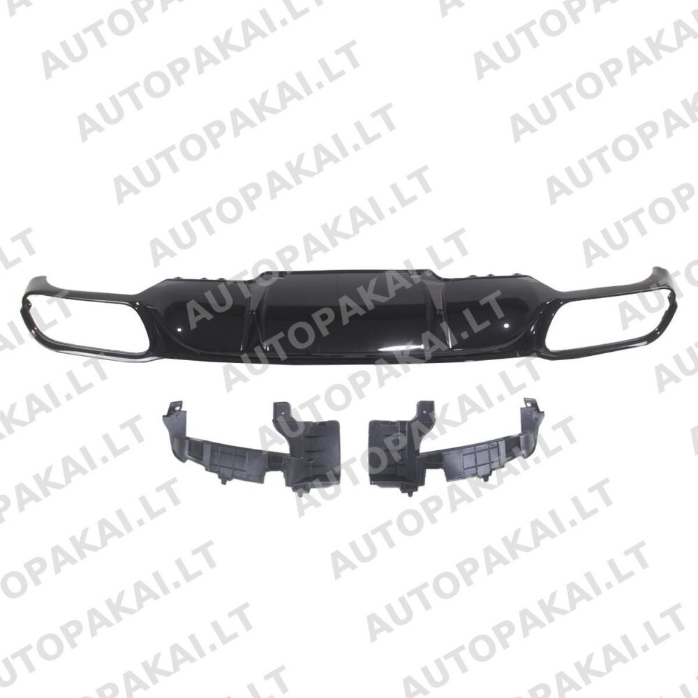 Galinis difuzorius juodas, tinkantis MERCEDES E klasės W213 sedanui ir universalui 2016-20