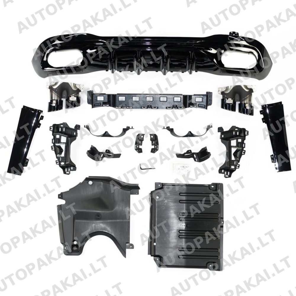 Galinis difuzorius, juodas su juodais antgaliais, skirtas MERCEDES C klasei (W206, S206) 21-