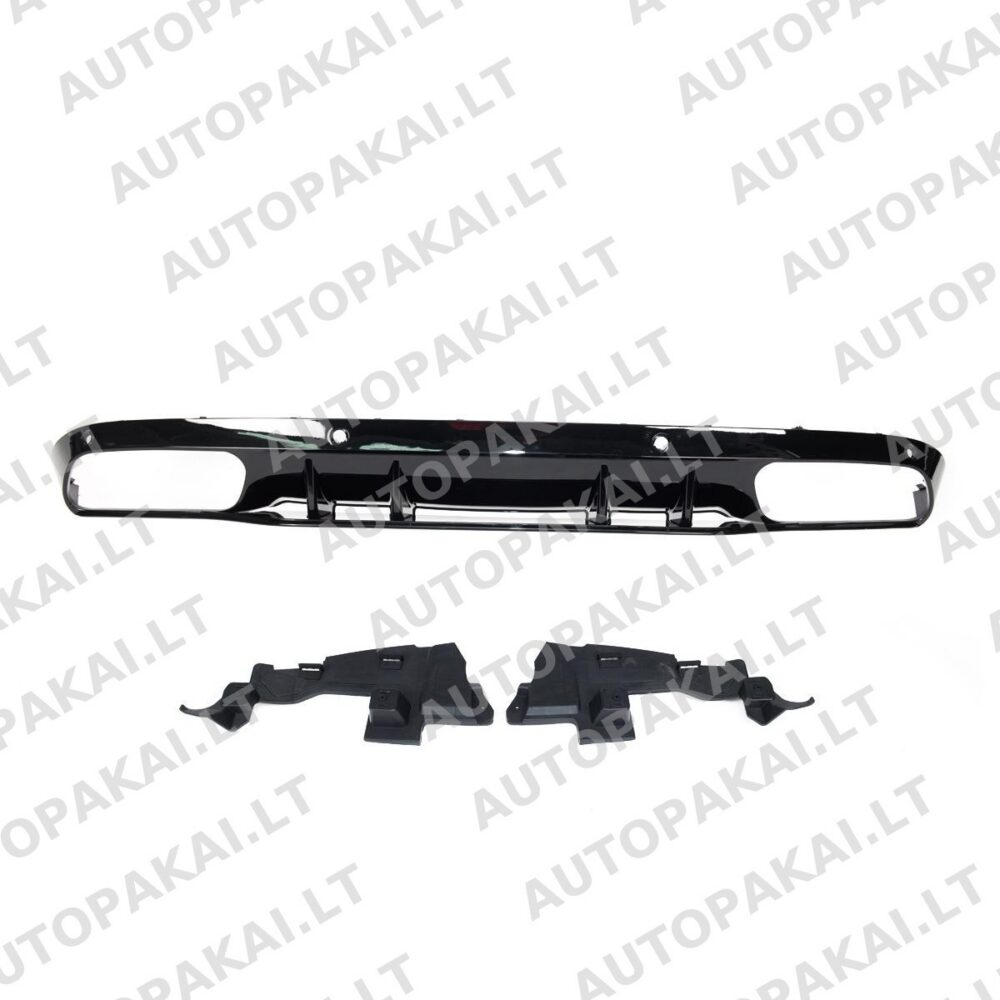 Galinis difuzorius blizgiai juodas, tinkantis MERCEDES C-klasės W205 15-21 standartiniam modeliui