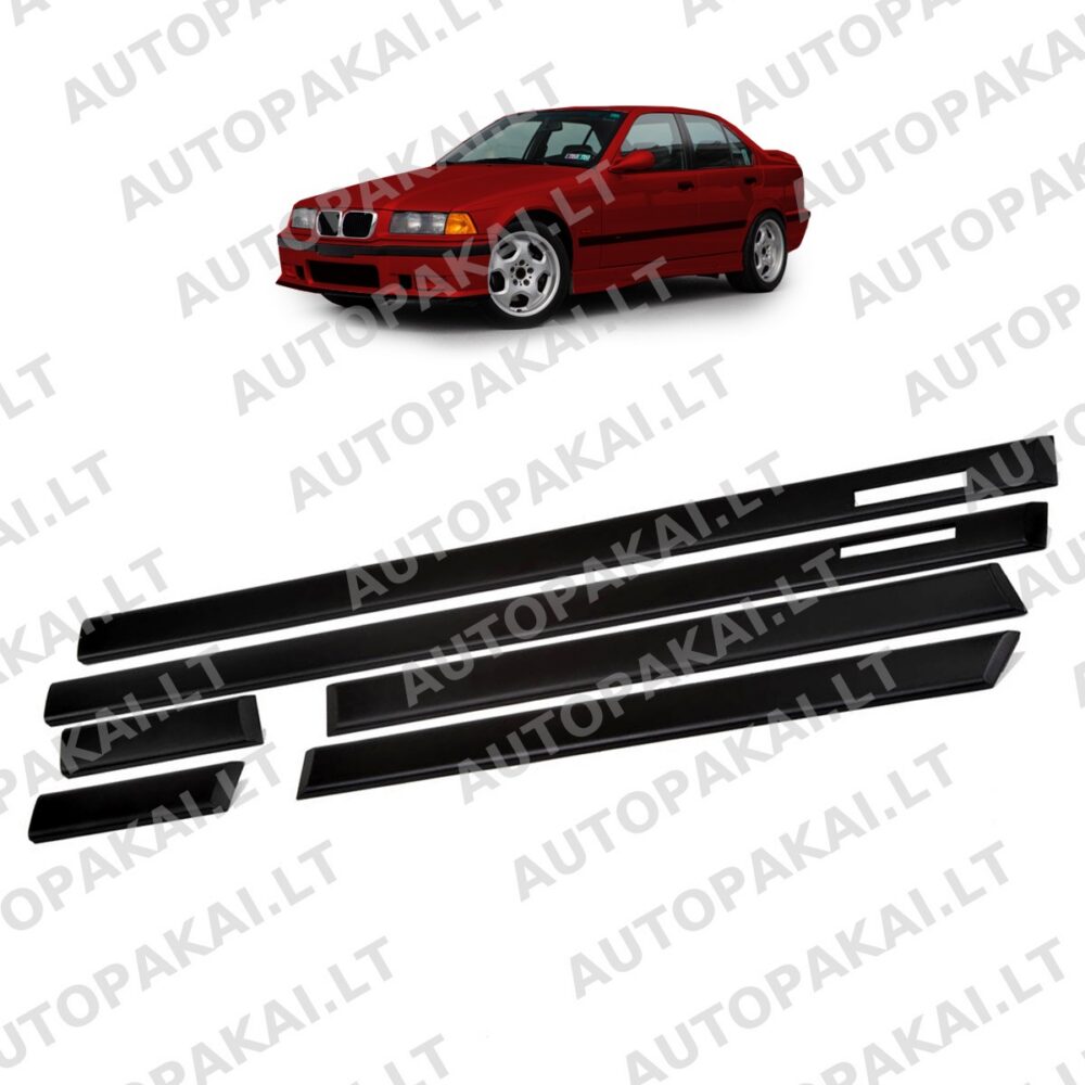 Door Moulding Trim Black Set 6-Pcs suitable for BMW 3 E36 Sedan Touring 90-98