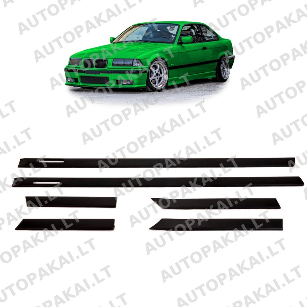 Door Moulding Trim Black Set 6-Pcs suitable for BMW 3 E36 Coupe Cabrio 91-99