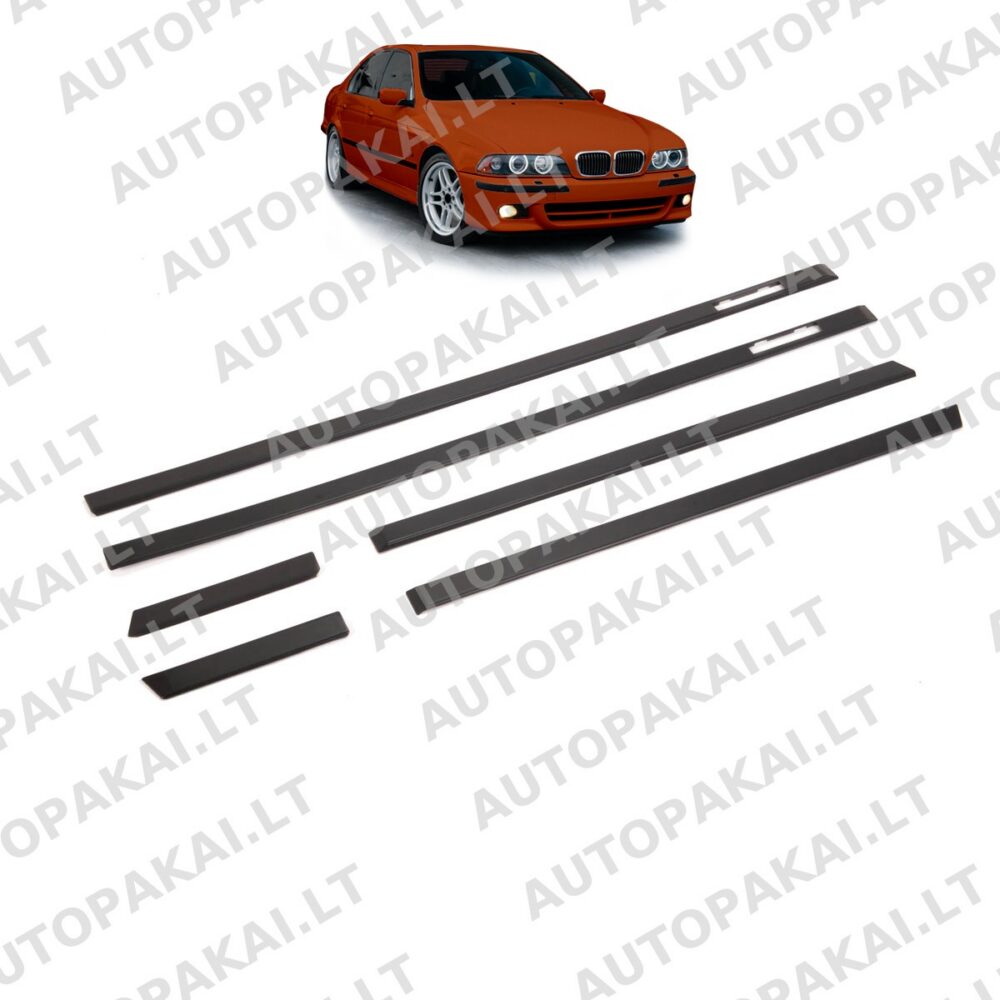 Juodas durų apdailos rinkinys, 6 dalys, tinkantis BMW 5 E39 Sedan Touring 95-03