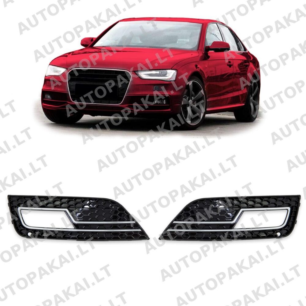 Fog Light Covers Chrome & Black suitable for AUDI A4 B8 8K Sedan Avant 11-15