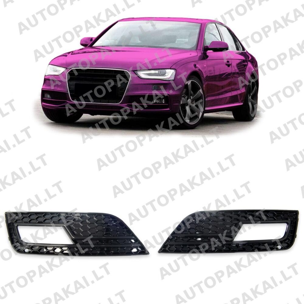 Fog Light Covers Gloss Black suitable for AUDI A4 B8 8K Sedan Avant 11-15
