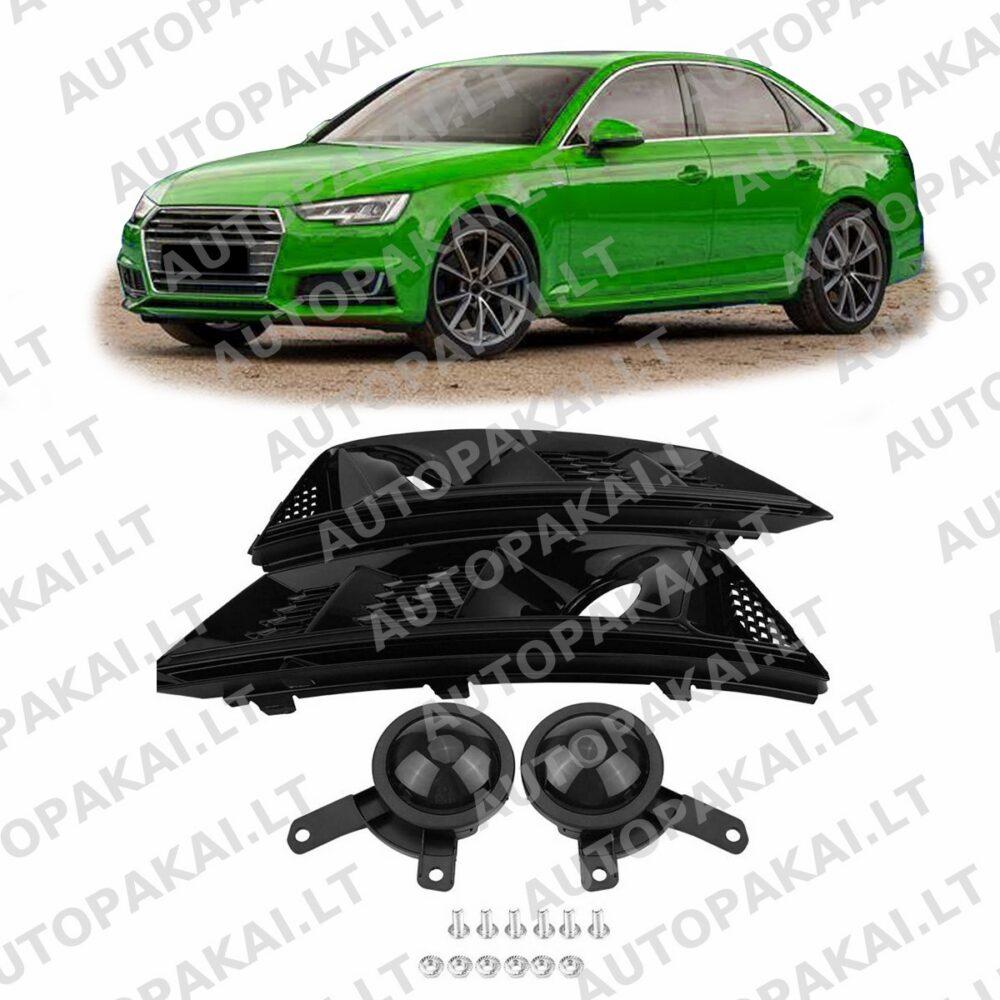 Fog Lamp Covers Gloss Black suitable for AUDI A4 B9 8W 15-19