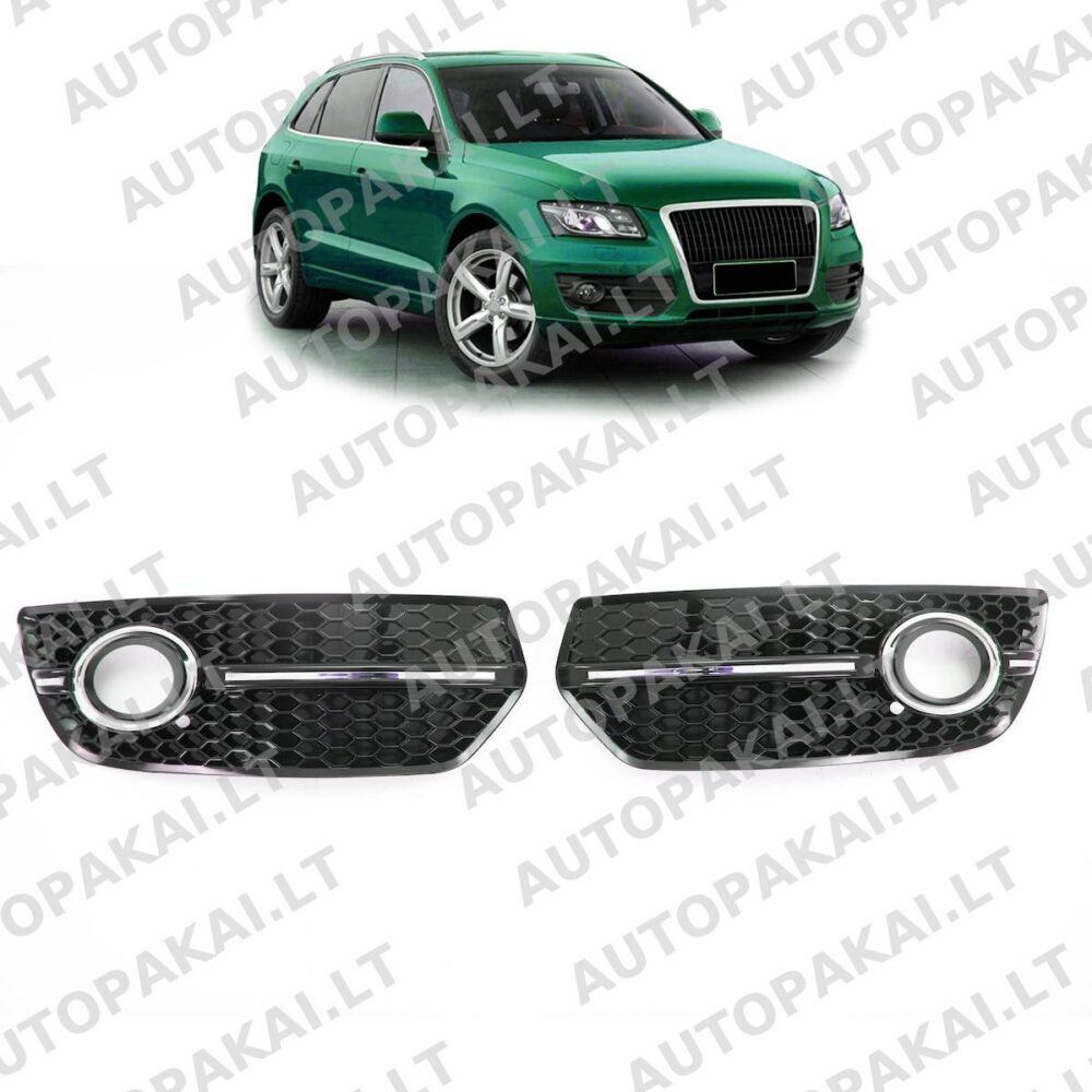 Fog Lamp Covers Set Chrome + Gloss Black suitable for AUDI Q5 8R 08-12