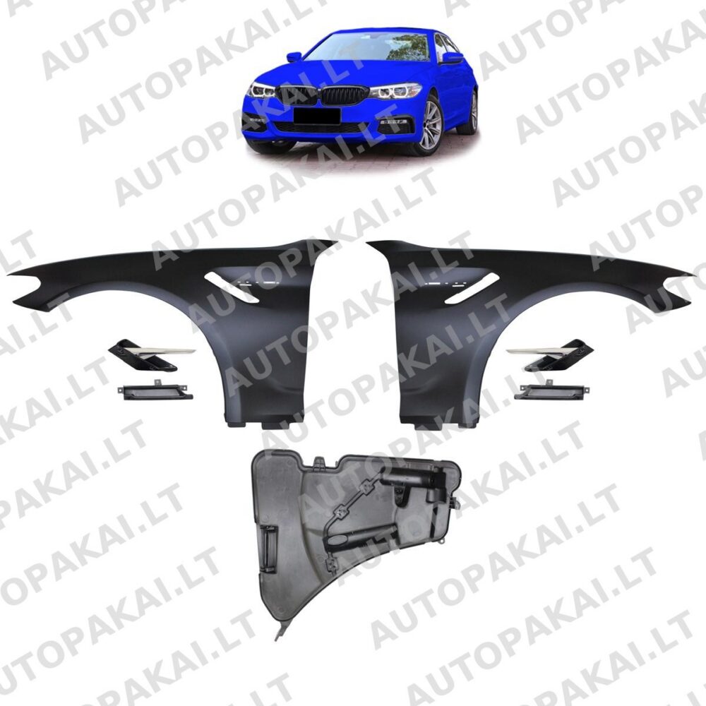 Front Fender Set With Side Vents Chrome suitable for BMW 5-Series G30, G31 16-23