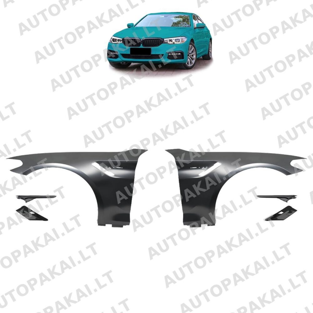 Priekinių sparnų komplektas su šoninėmis ventiliacijos angomis, anglies pluošto, tinkantis BMW 5 (G30,G31) 16->