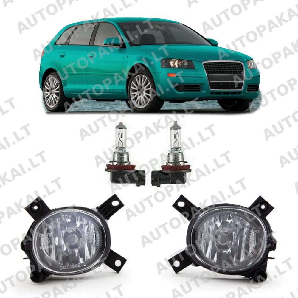 Fog Lights Set Clear suitable for AUDI A3 8P A4 B7 8E 04-13