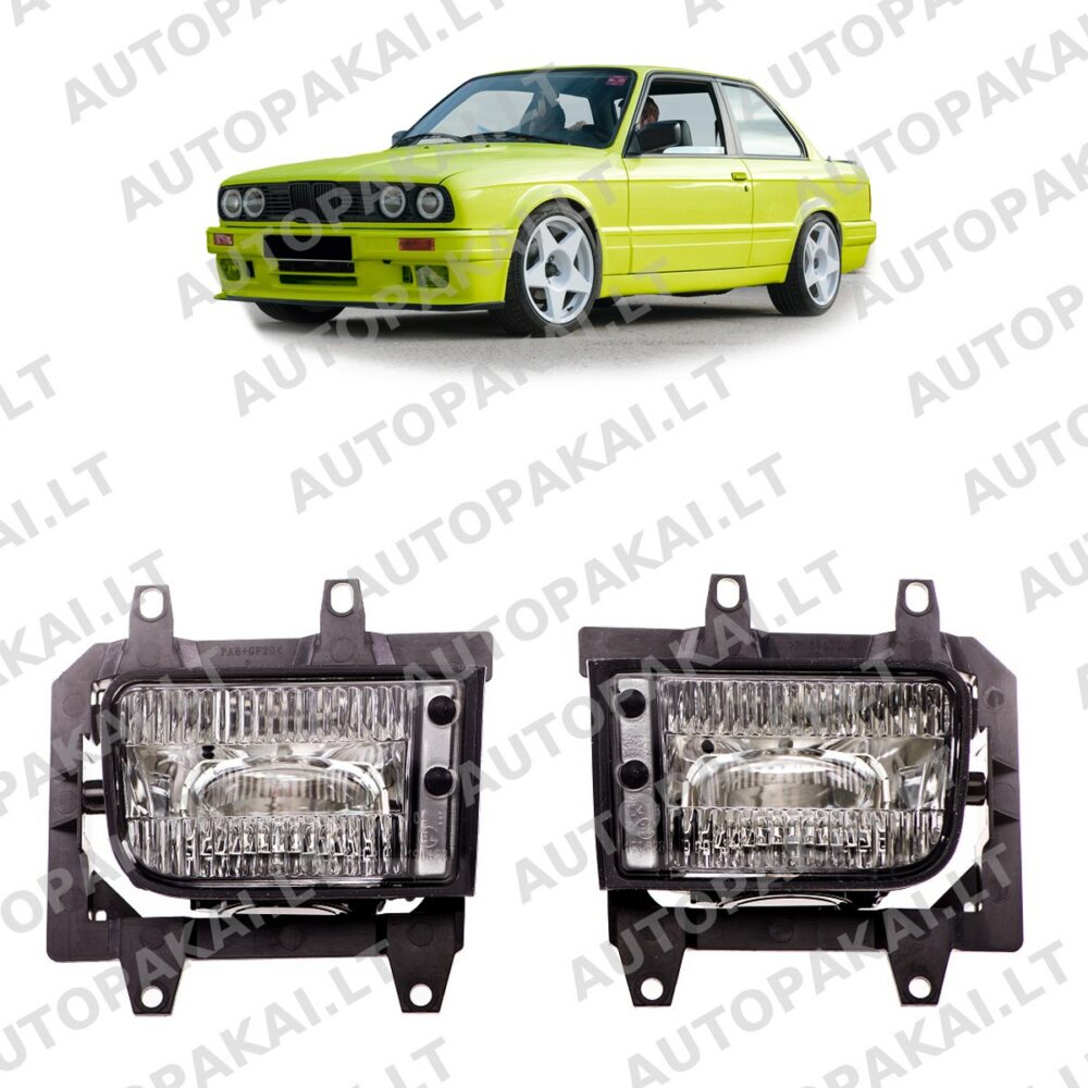 Fog Lights Set Clear suitable for BMW 3 E30 Facelift 1988-91