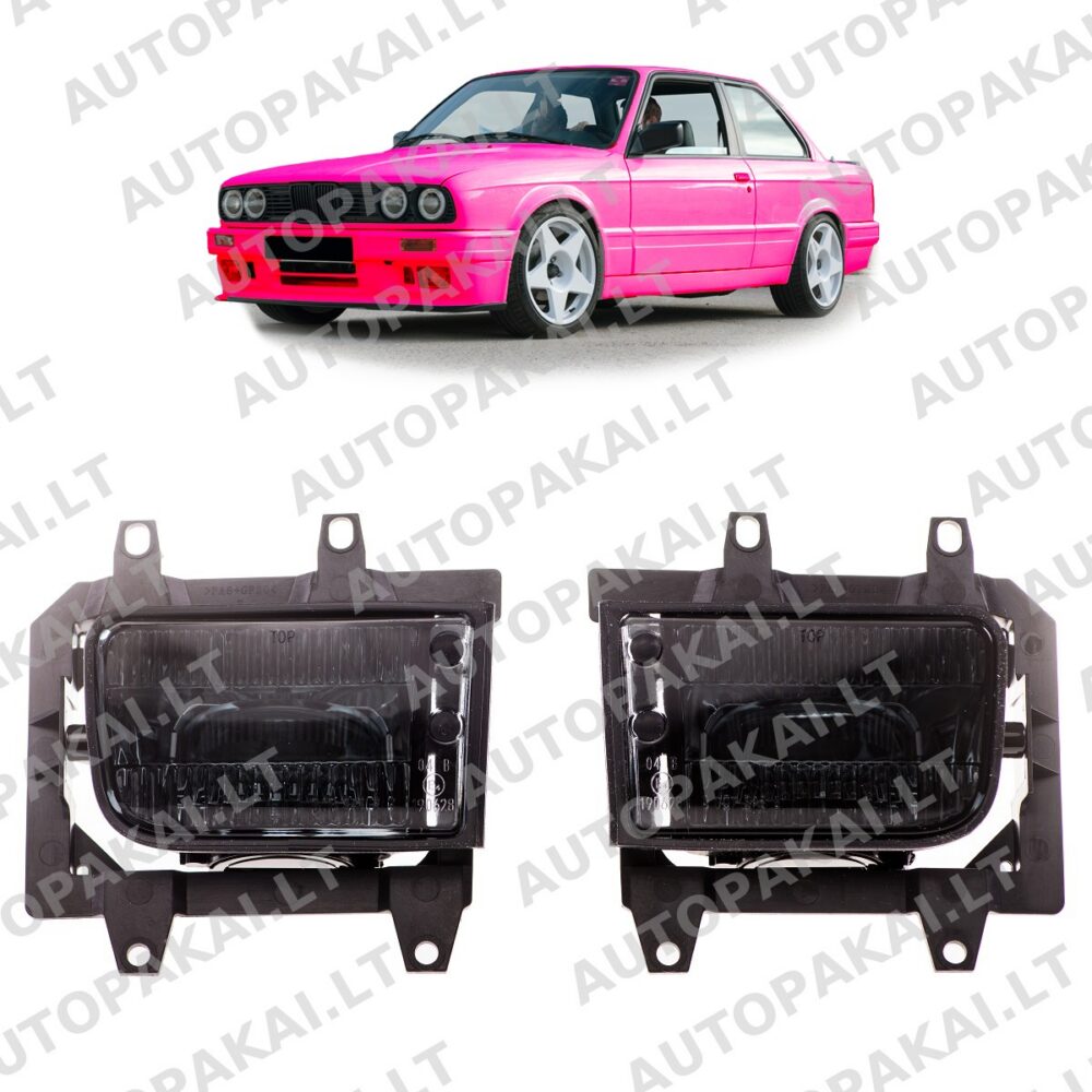 Fog Lights Set Smoke suitable for BMW 3 E30 Facelift 1988-91