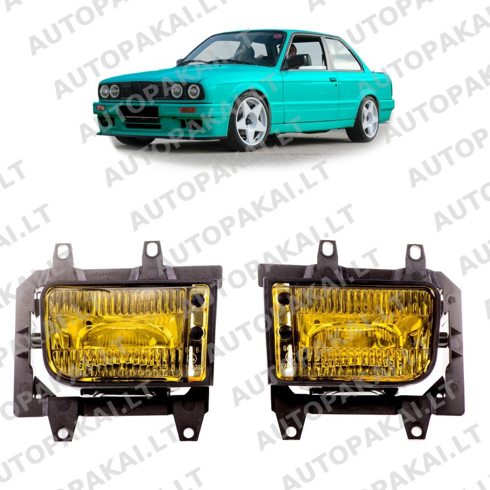 Fog Lights Set Yellow suitable for BMW 3 E30 Facelift 1988-91