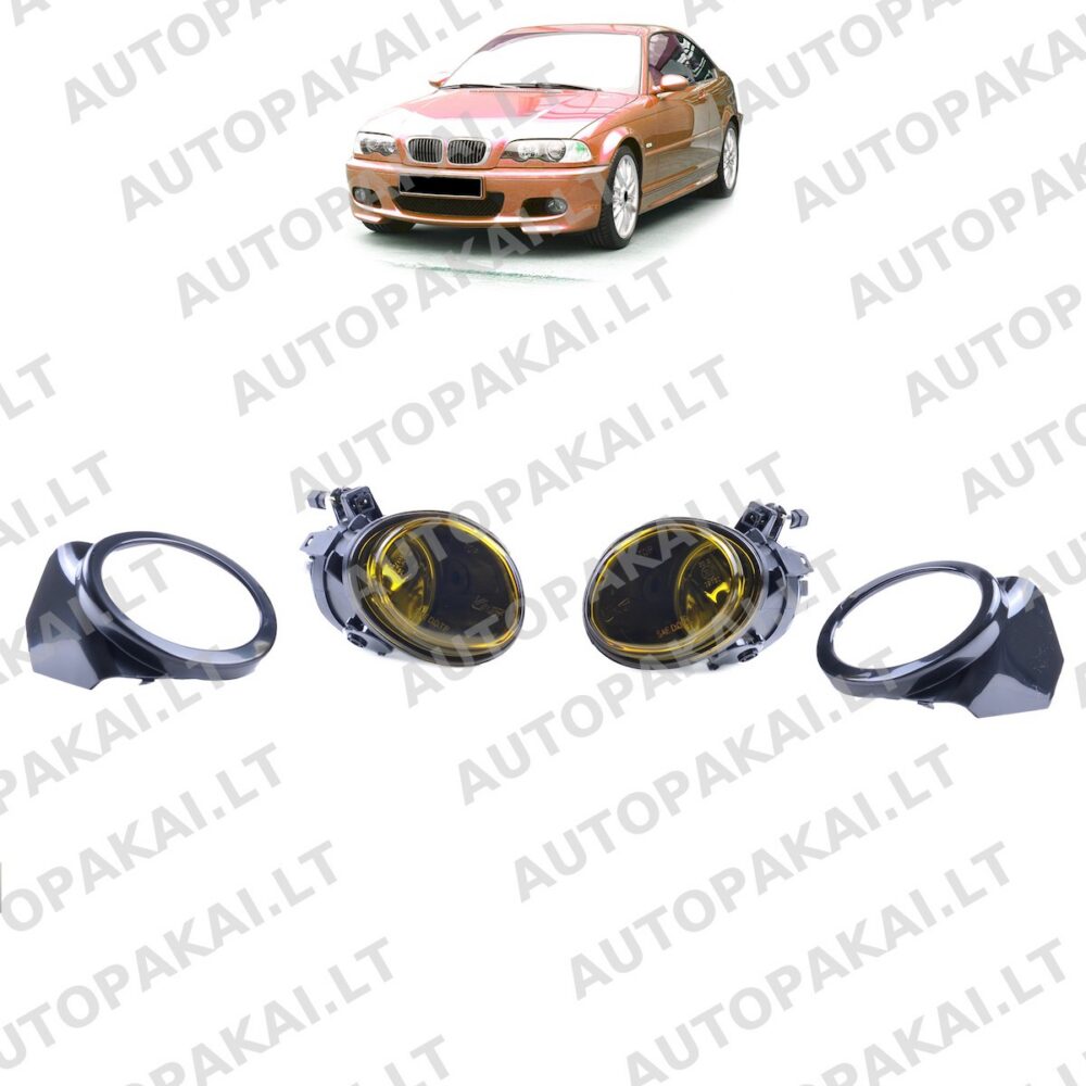 Fog Light Set Yellow for BMW 3 E46 Coupe Convertible Sedan Touring 5 E39 98-06