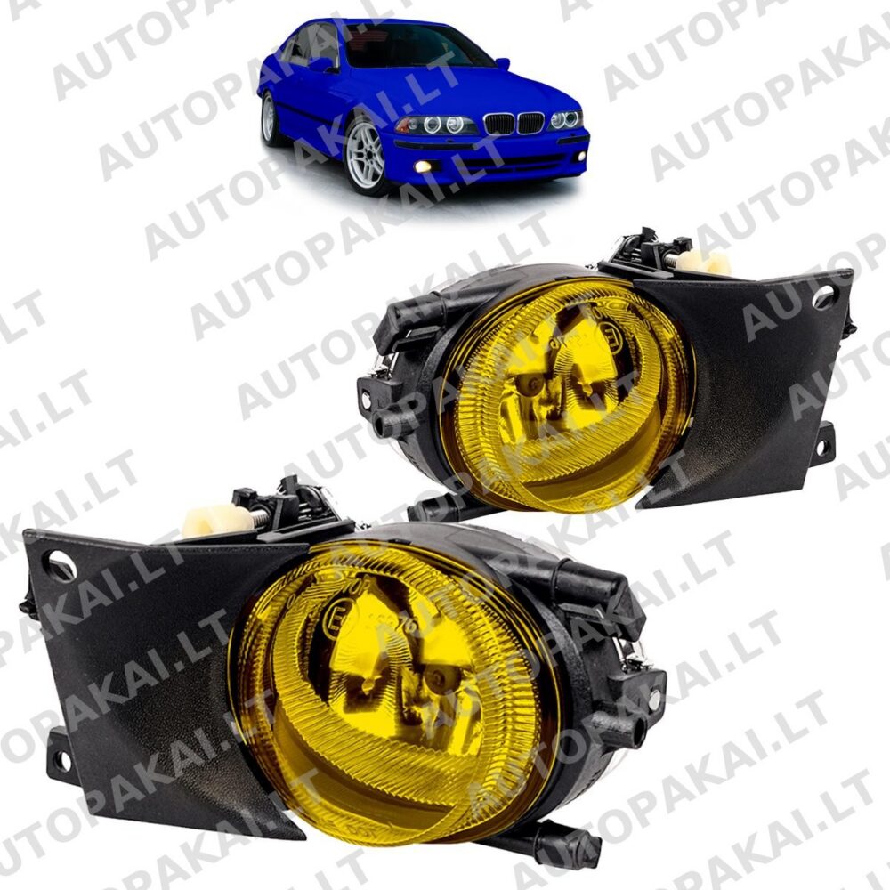 Fog Lights Set Yellow suitable for BMW 5 (E39) Sedan Touring Facelift 2000-2003