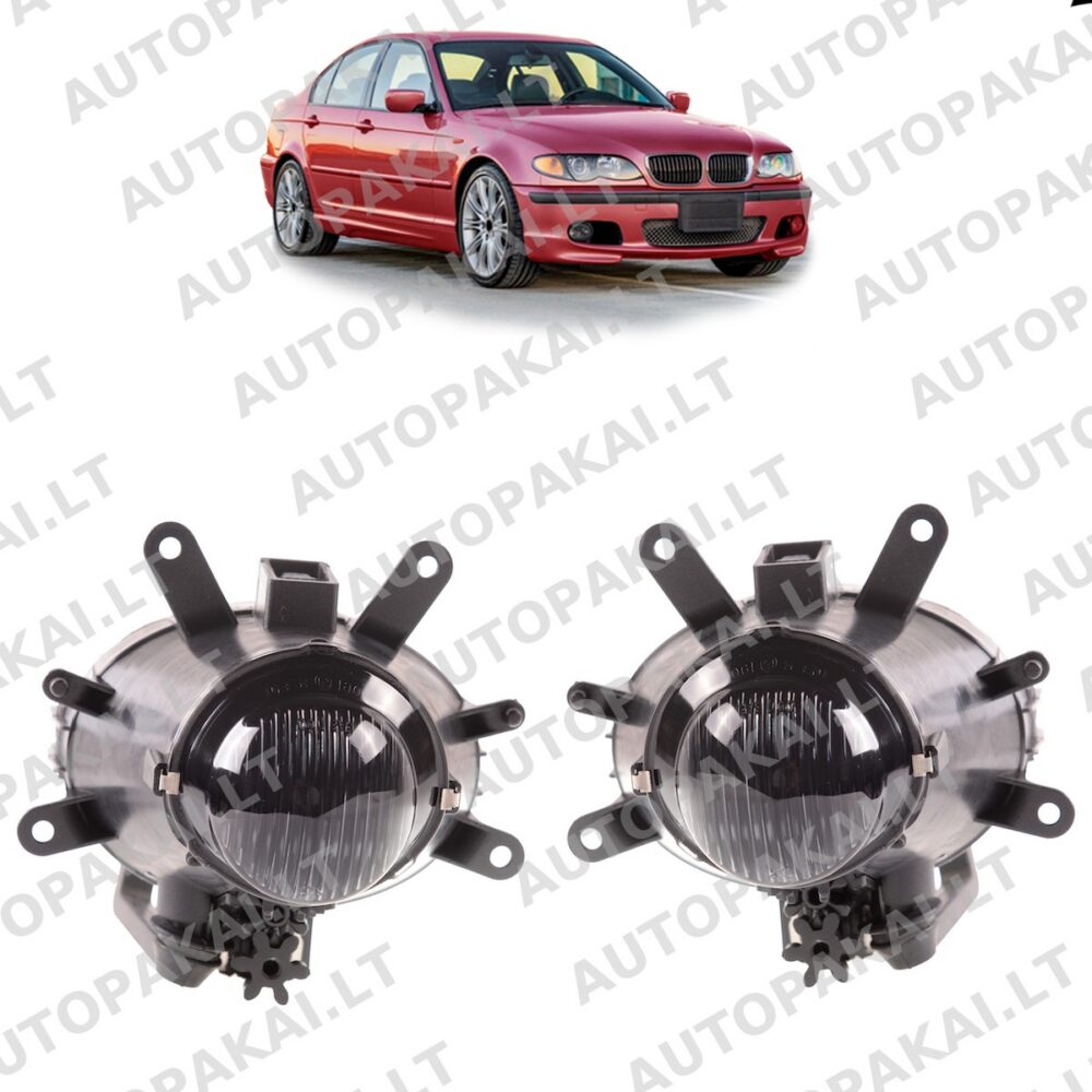 Fog Lights Set Smoke for BMW 3 (E46) Sedan Compact Touring Facelift 2001-2005