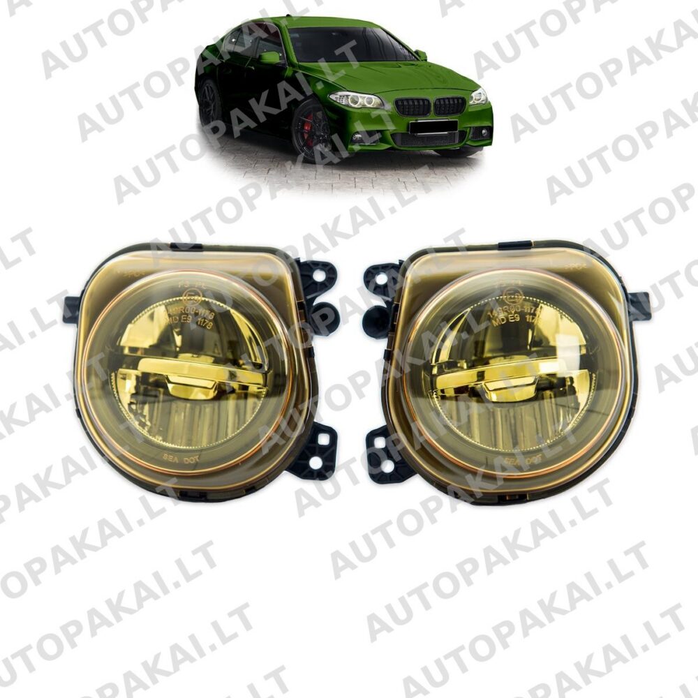 Fog Lights Set Yellow for BMW 5 (F10) Sedan (F11) Touring Facelift 2013-2017