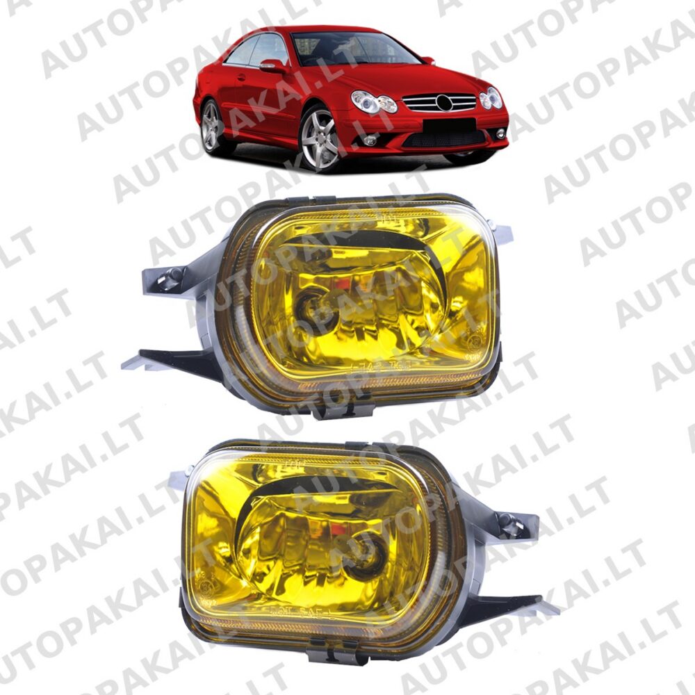 Fog Lights Set Yellow for MERCEDES CLK (C209) C-Class (W203) SLK (R170) 02-09