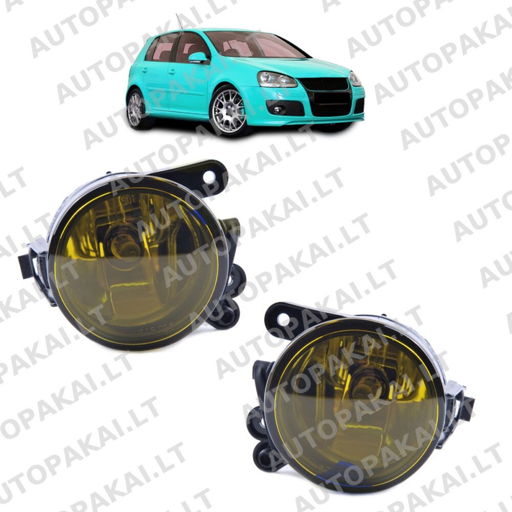 Geltoni rūko žibintų komplektas, tinkantis VW GOLF 5 2004-2009