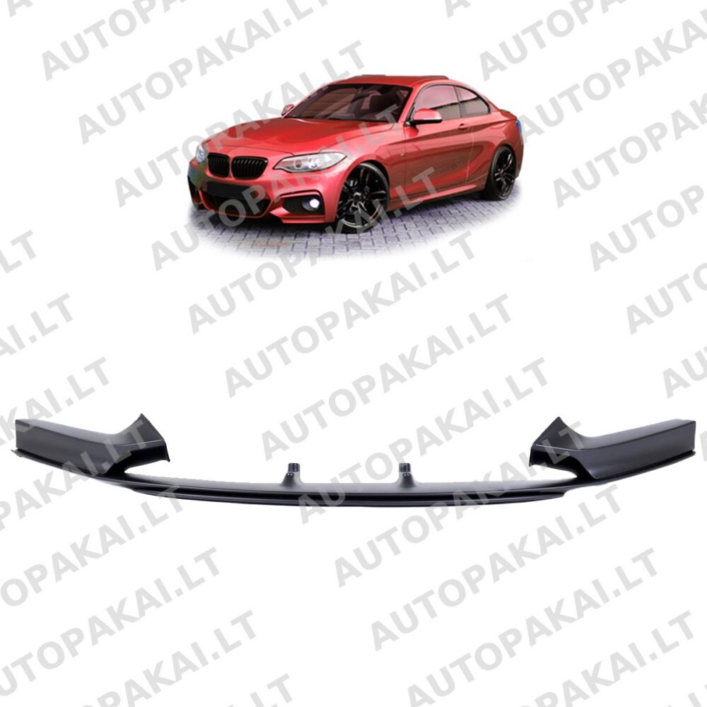 Priekinis spoileris su matinės juodos spalvos apdaila tinka BMW F22, F23 Coupe Cabrio 13-21