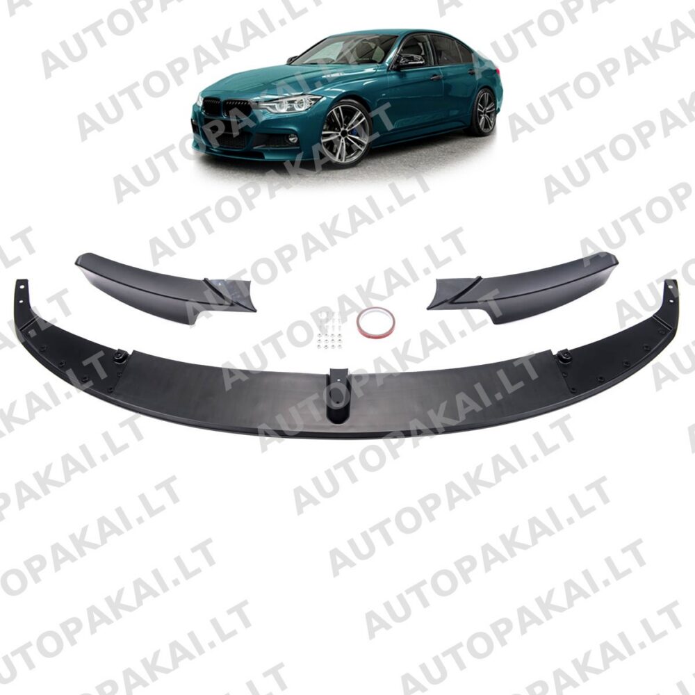 Priekinis spoileris, matinės juodos spalvos, tinkantis BMW 3 F30, F31 Sedan Touring 12-18