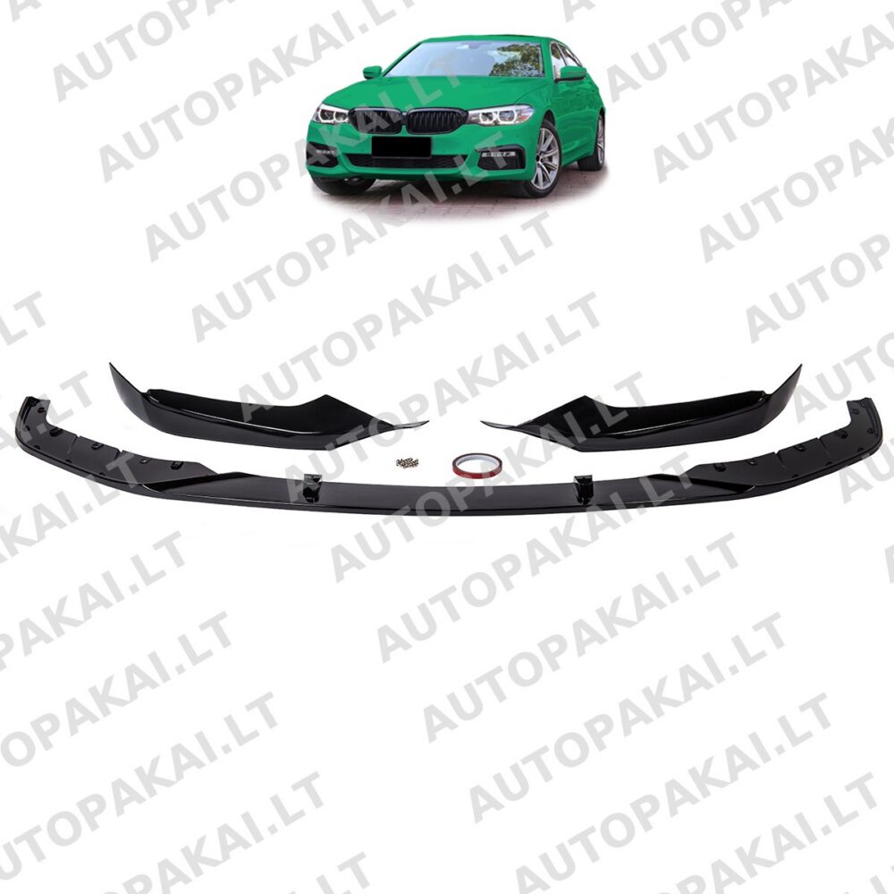 Front Spoiler Lip Matt Black suitable for BMW 5-Series G30, G31 17-20