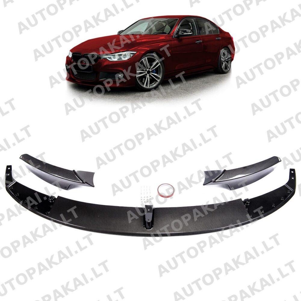 Front Spoiler Lip Carbon Look for BMW 3 (F30,F31) 2012-2018