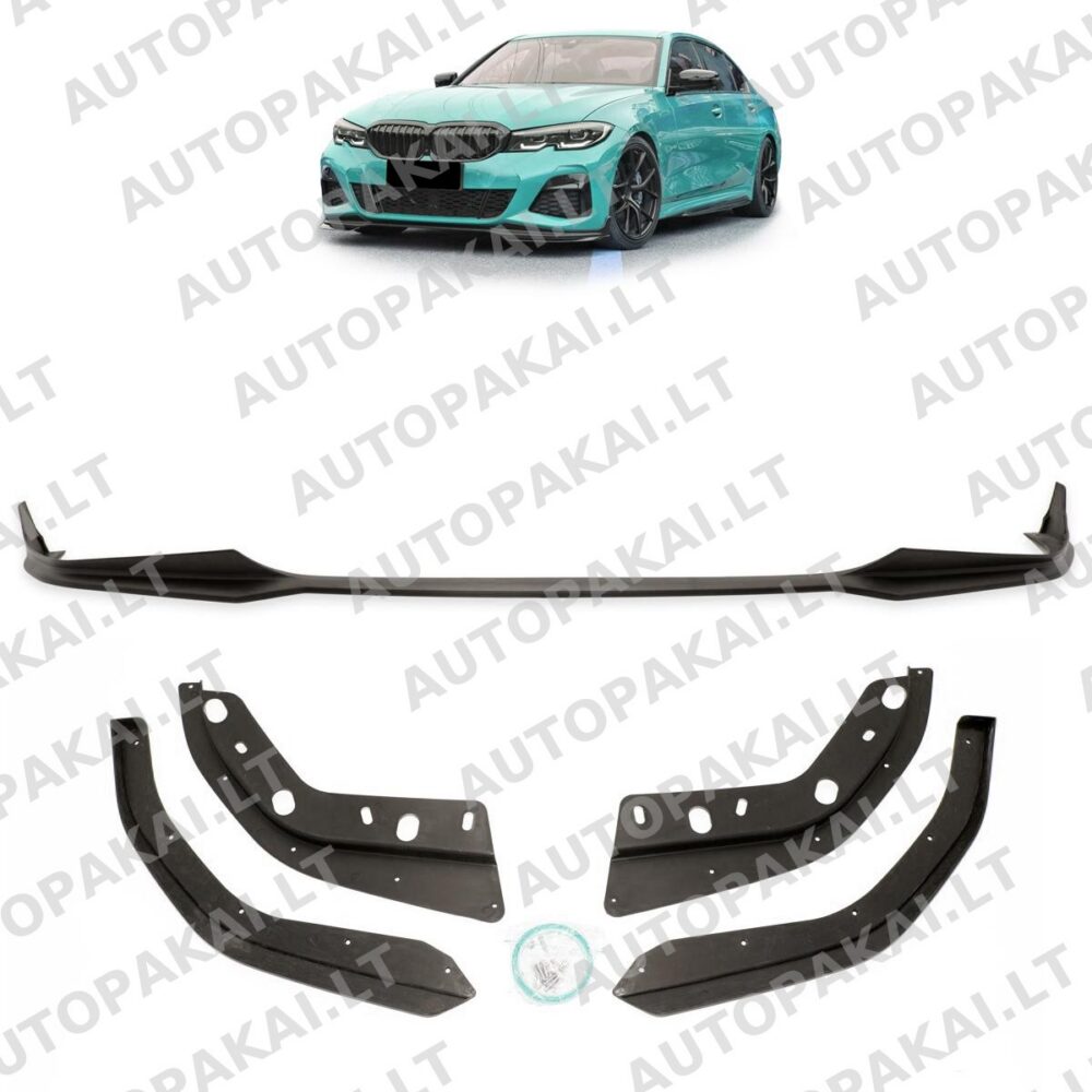 Front Spoiler Lip Matt Black for BMW 3 (G20,G21) Pre-Facelift 2019->