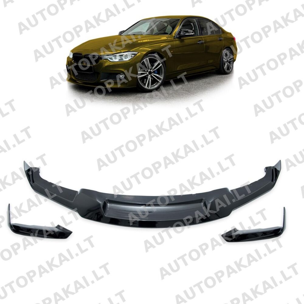 Front Spoiler Lip Gloss Black for BMW 3 (F30,F31) 2012-2018