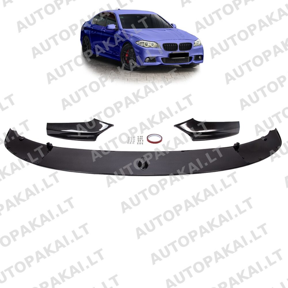 Priekinis spoileris su anglies pluošto apdaila BMW 5 (F10) sedanui (F11) universalui (2010-2017 m.)