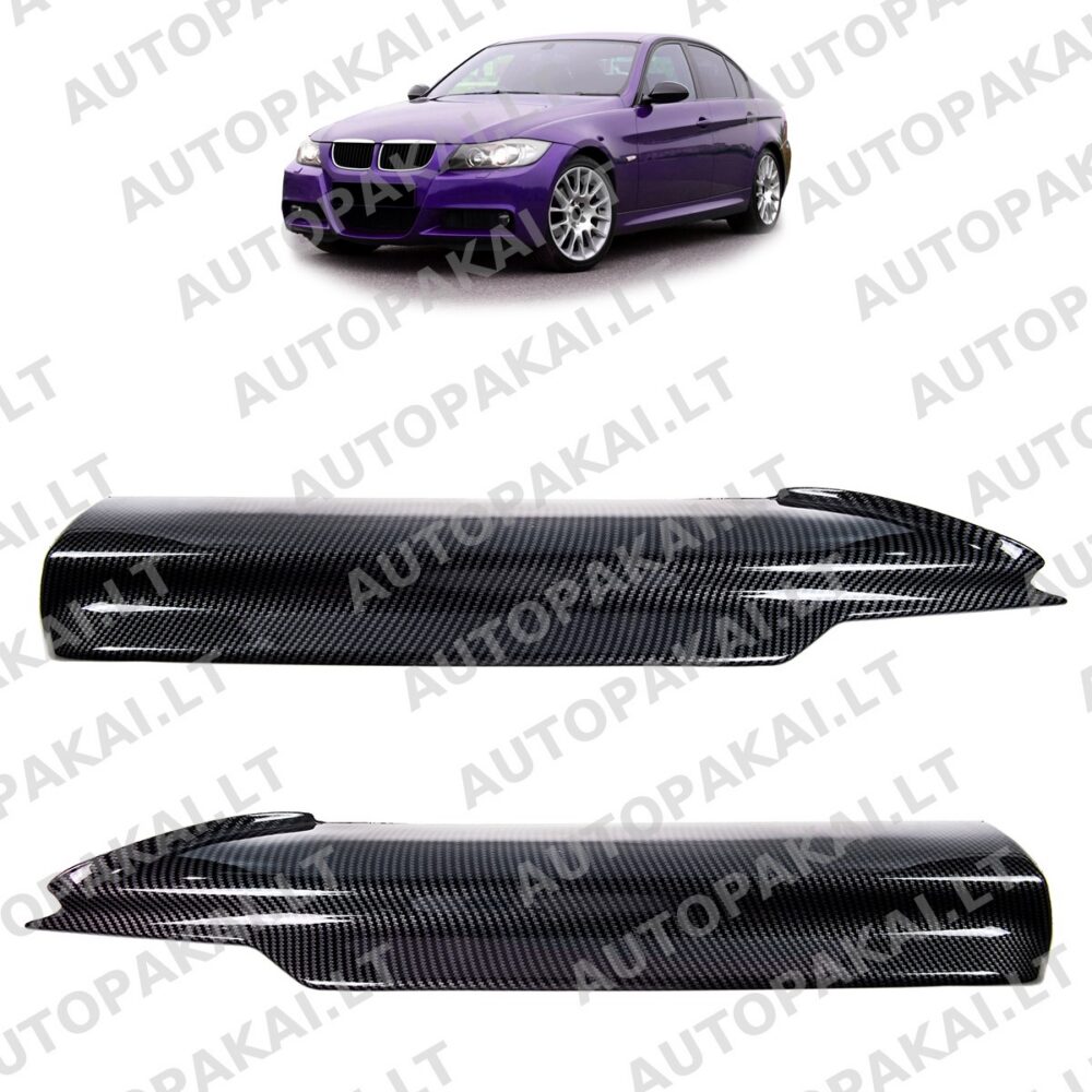 Front Spoiler Lip Carbon Look for BMW 3 (E90,E91) Pre-Facelift 2005-2008