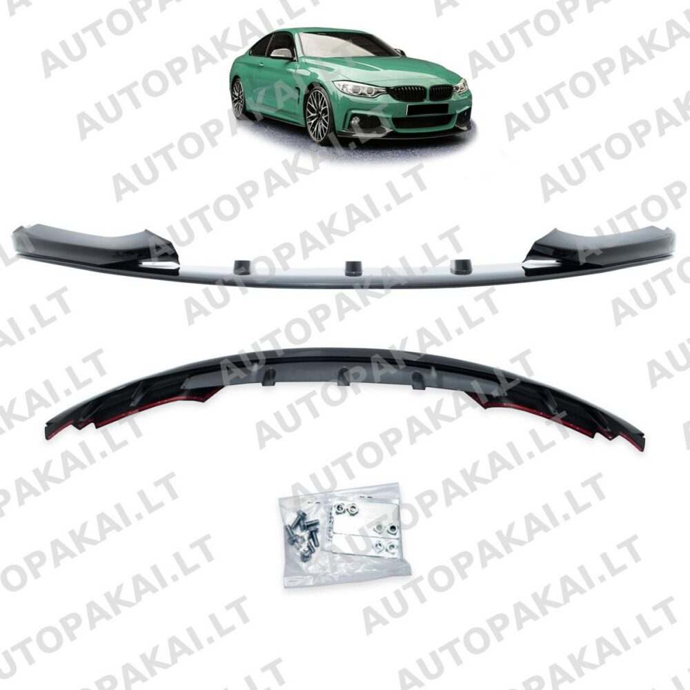 Front Spoiler Lip Gloss Black for BMW 4 (F32,F33,F36) 2013-2021