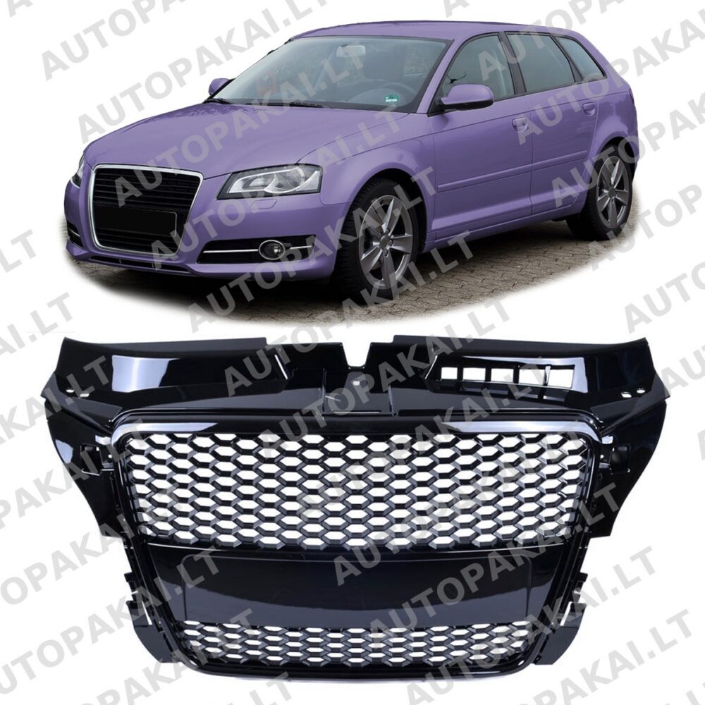 Front Grille Gloss Black suitable for AUDI A3 8P Hatchback Sportback 08-13