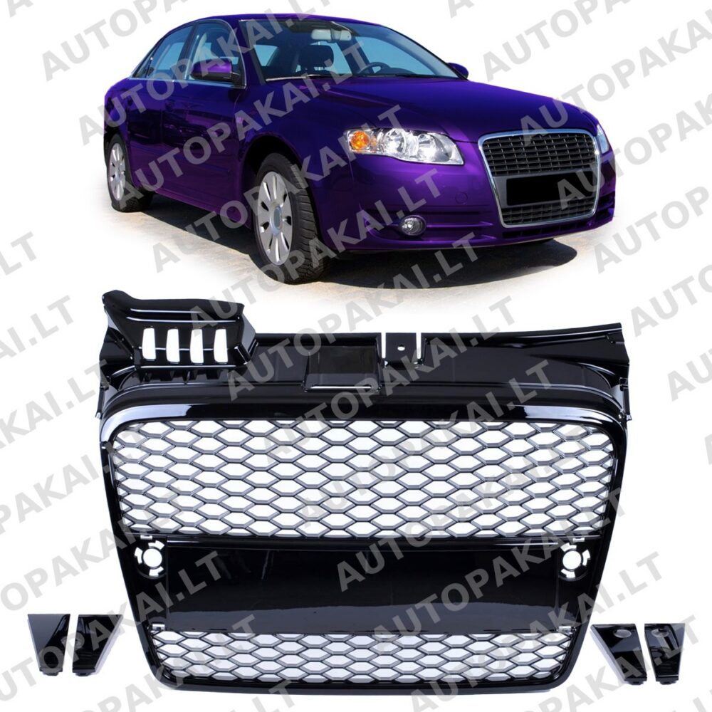 Front Grille Gloss Black suitable for AUDI A4 B7 8E Sedan Avant 04-08